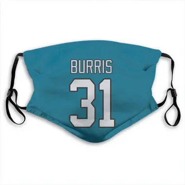 Juston Burris Name & Number Blue Carolina Panthers Face Mask